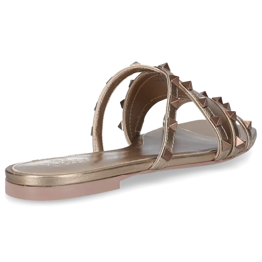 Valentino Garavani - Pantoletten ROCKSTUD Kalbsleder - bronze