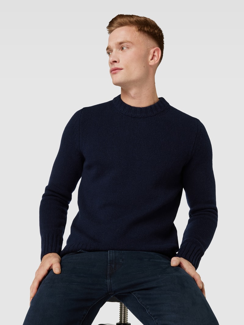 Strickpullover aus Kaschmir-Mix Modell 'Ecosio' in marineblau