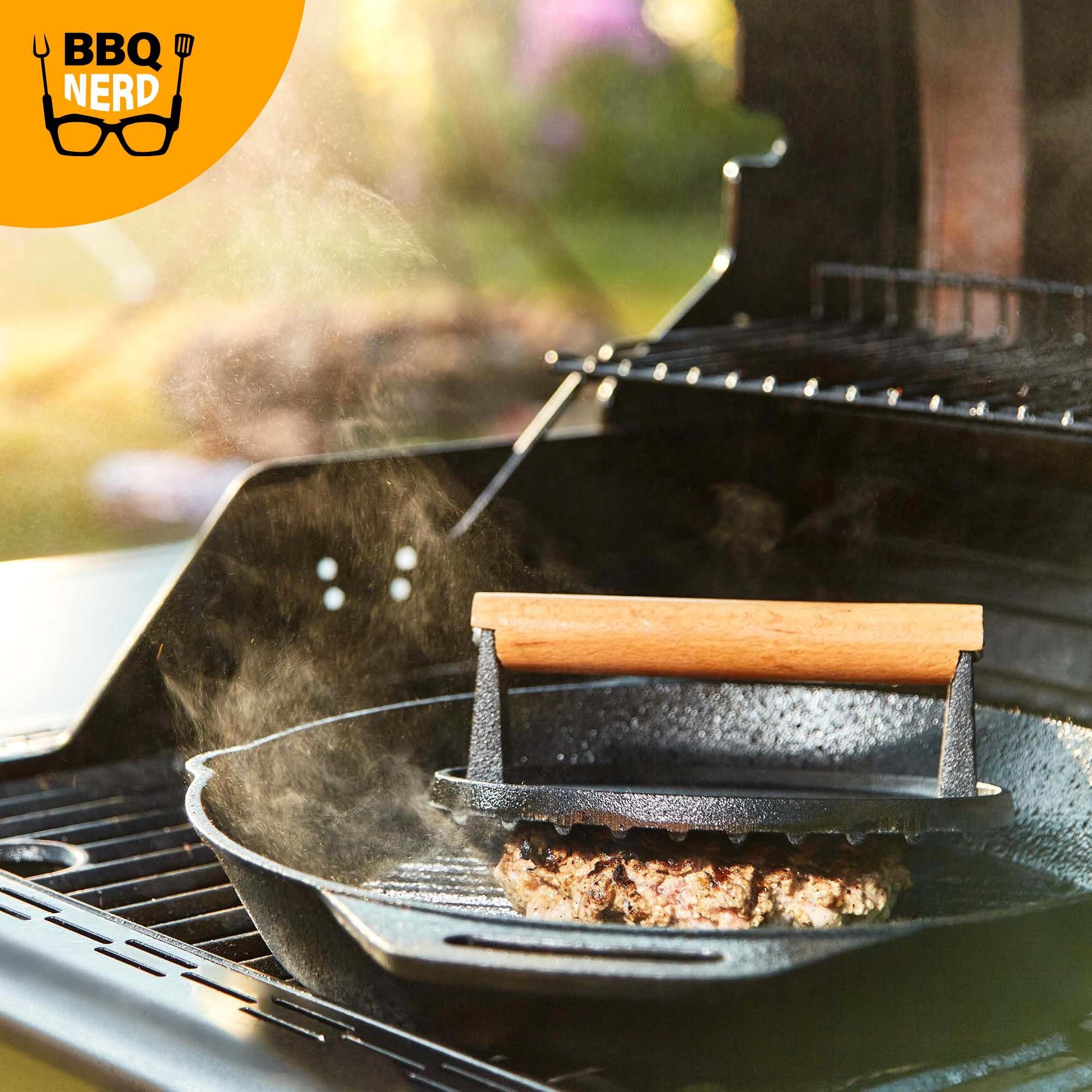 BBQ Nerd Burgerpresse, Fleischbeschwerer Burgereisen Grillpresse Grillgewicht