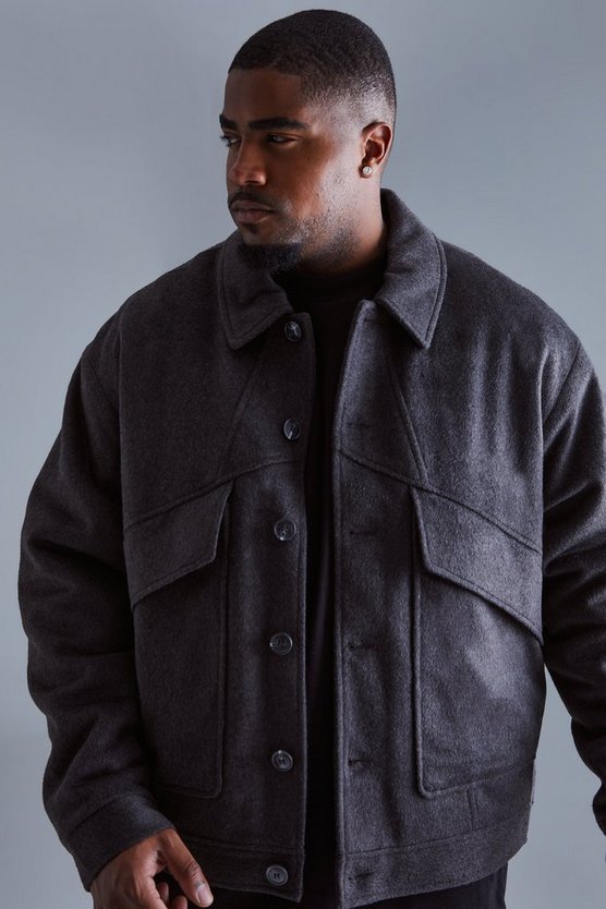 Plus gepolsterte Melton Harrington-Jacke
