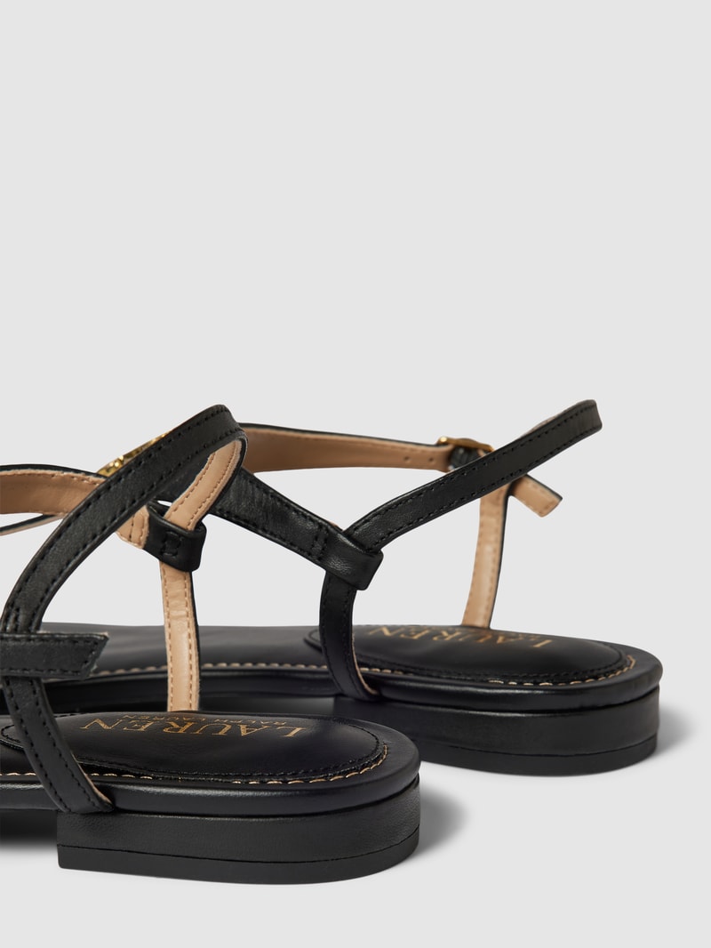 Sandalen mit Label-Applikation Modell 'ELLINGTON' in schwarz