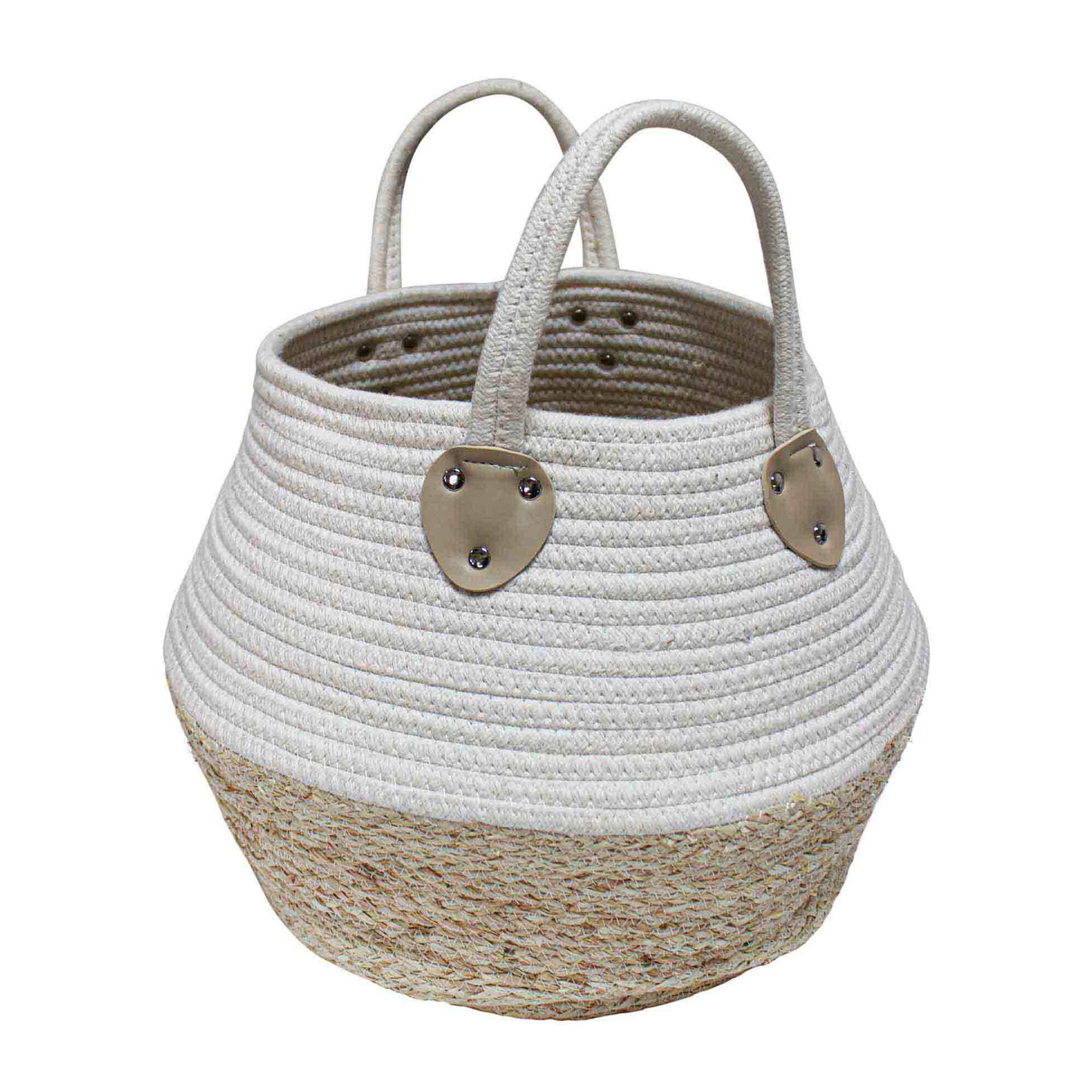 Panier de rangement déco Osinella blanc cassé