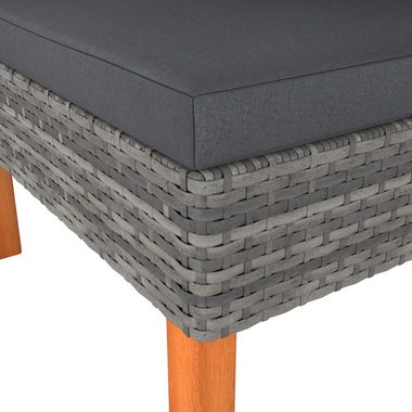 vidaXL Loungesofa 3-tlg. Garten-Lounge-Set Poly Rattan und Eukalyptus Massivholz, 1 Teile