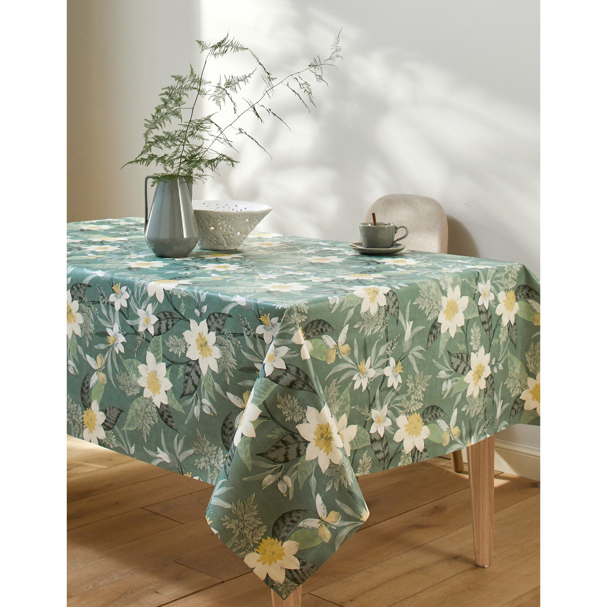 Nappe toile cirée imprimé Hellébore