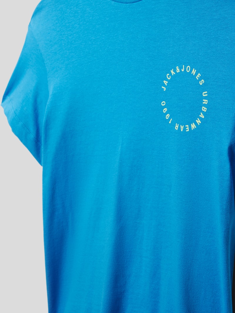 T-Shirt mit Label-Print Modell 'SUNSET' in royalblau