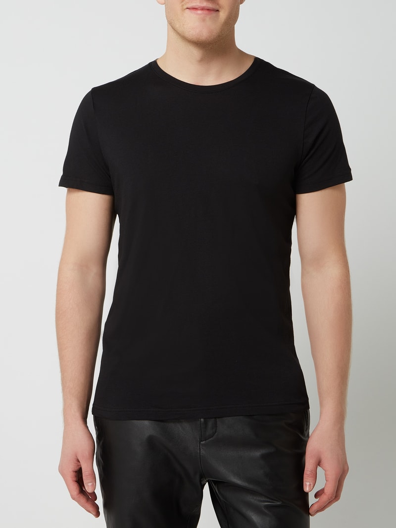 T-Shirt aus Baumwolle im 2er-Pack in schwarz