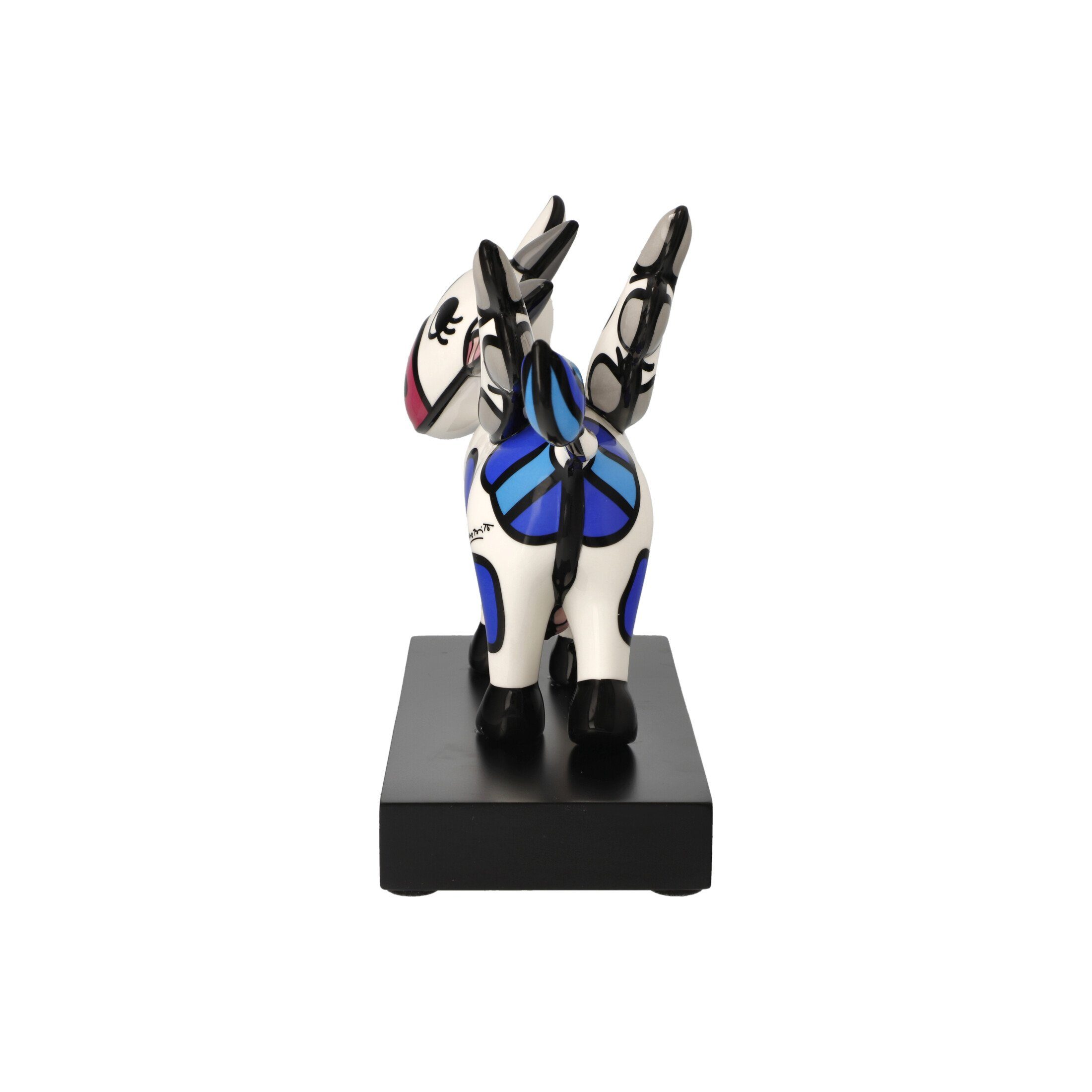 Goebel Fantasy-Figur Flying Cow -Romero Britto, Dekofigur aus Porzellan auf Holzsockel