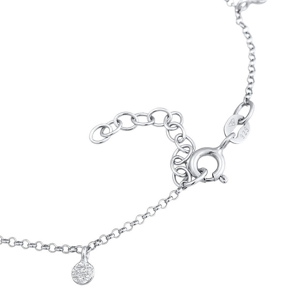 Elli Elli Bracelet Femmes plaquette pendentif Rond texturé en argent sterling 925 Bracelet