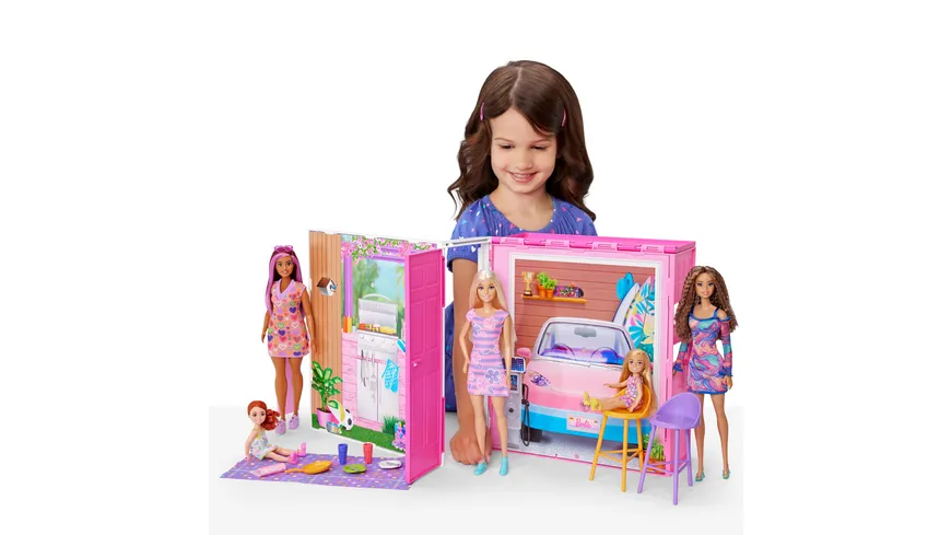 Barbie Puppenhaus mit Barbie-Puppe und Zubehörteilen zum Dekorieren