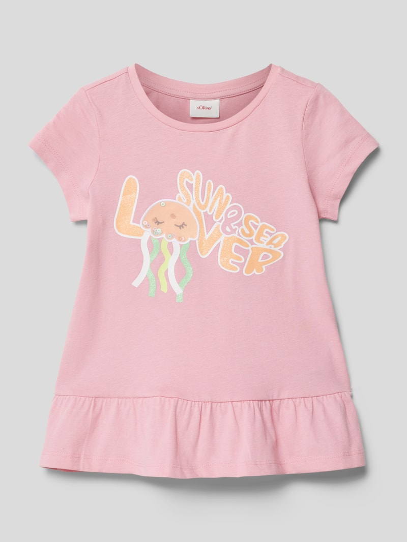 T-Shirt mit Statement-Print in rosa