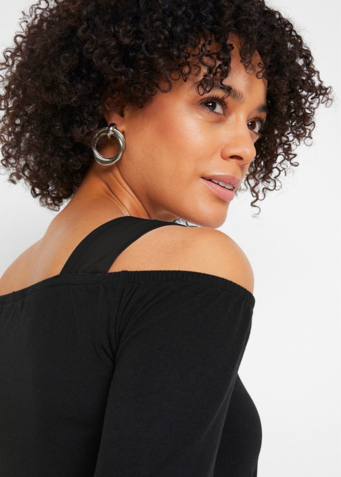 Cold-Shoulder-Shirt mit Druck