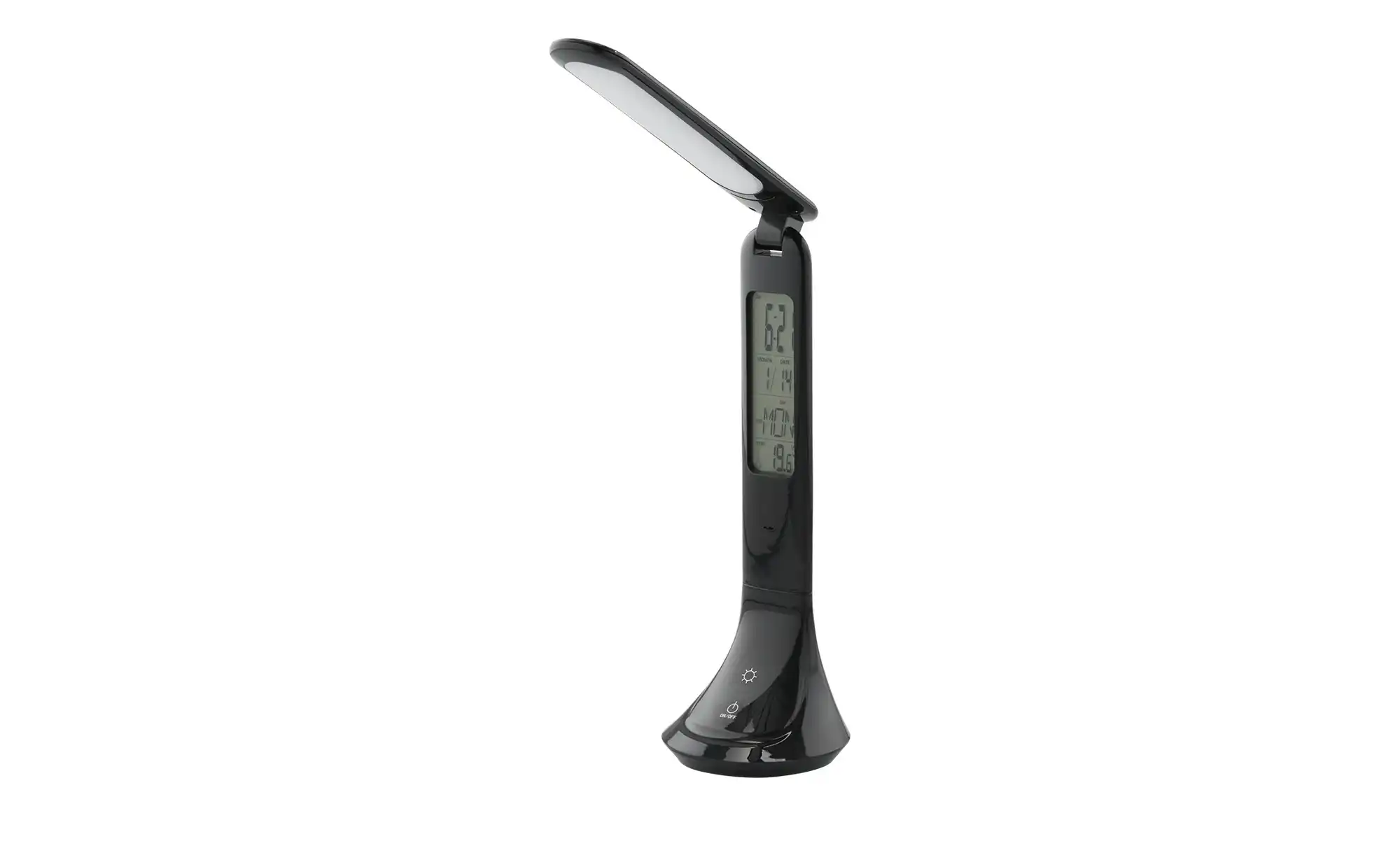 KHG Mobile-Tischleuchte, schwarz mit Display