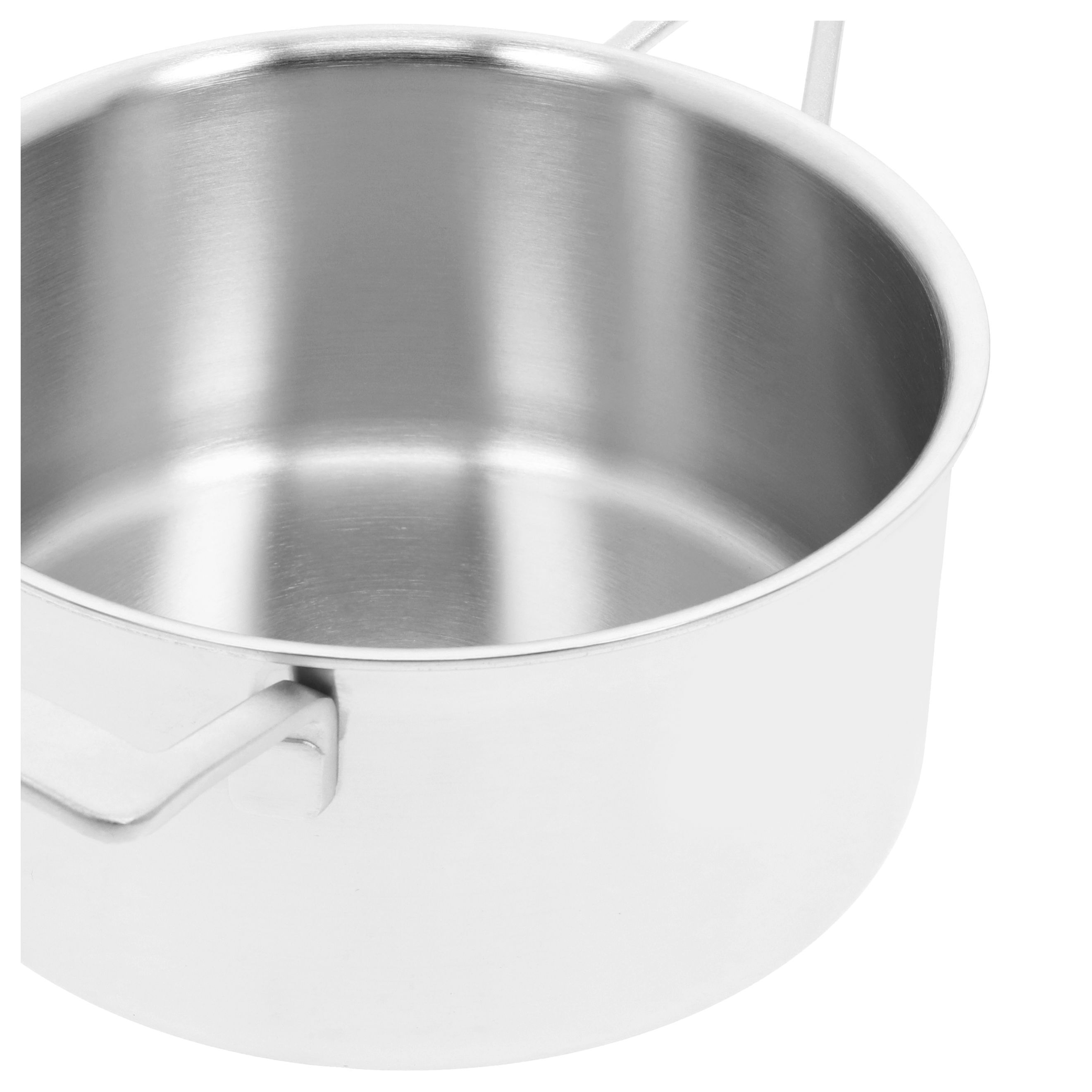 Stieltopf mit Deckel 22 cm, 18/10 Edelstahl, Silber