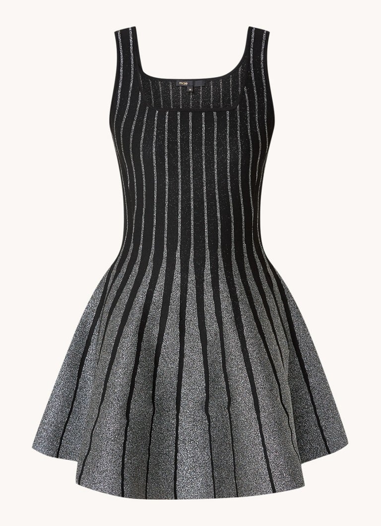 Maje Mini dress with lurex and stripe print