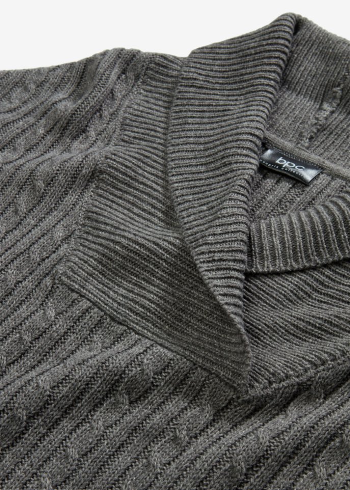 Pullover mit V-Ausschnitt und Seitenschlitzen