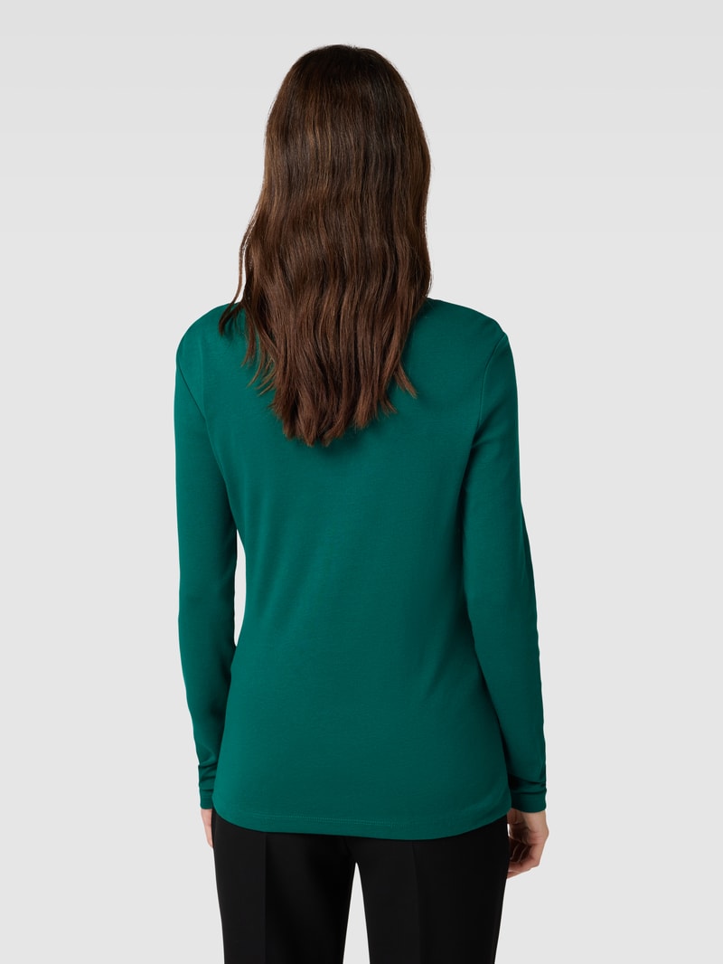 Longsleeve mit V-Ausschnitt in dunkelgrün