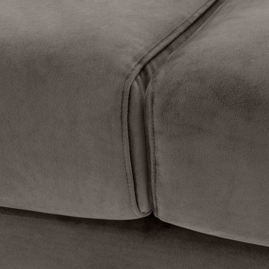 Casa Padrino Loungesofa Luxus Samtsofa Grau / Messingfarben 223 x 94 x H. 73 cm - Wohnzimmer Sofa mit 4 Kissen - Luxus Möbel