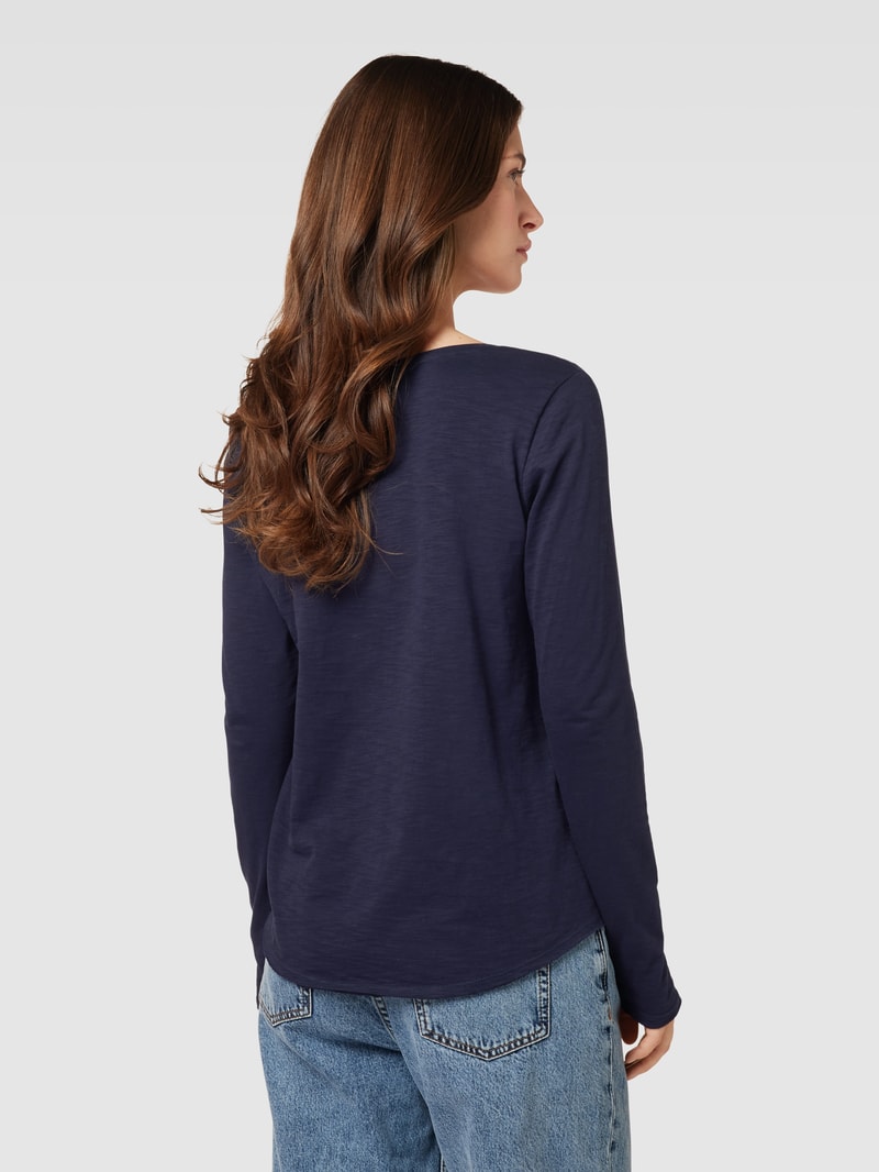 Longsleeve mit V-Ausschnitt in marineblau