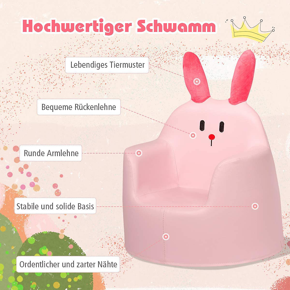 Babysessel mit Armlehnen Kaninchenform