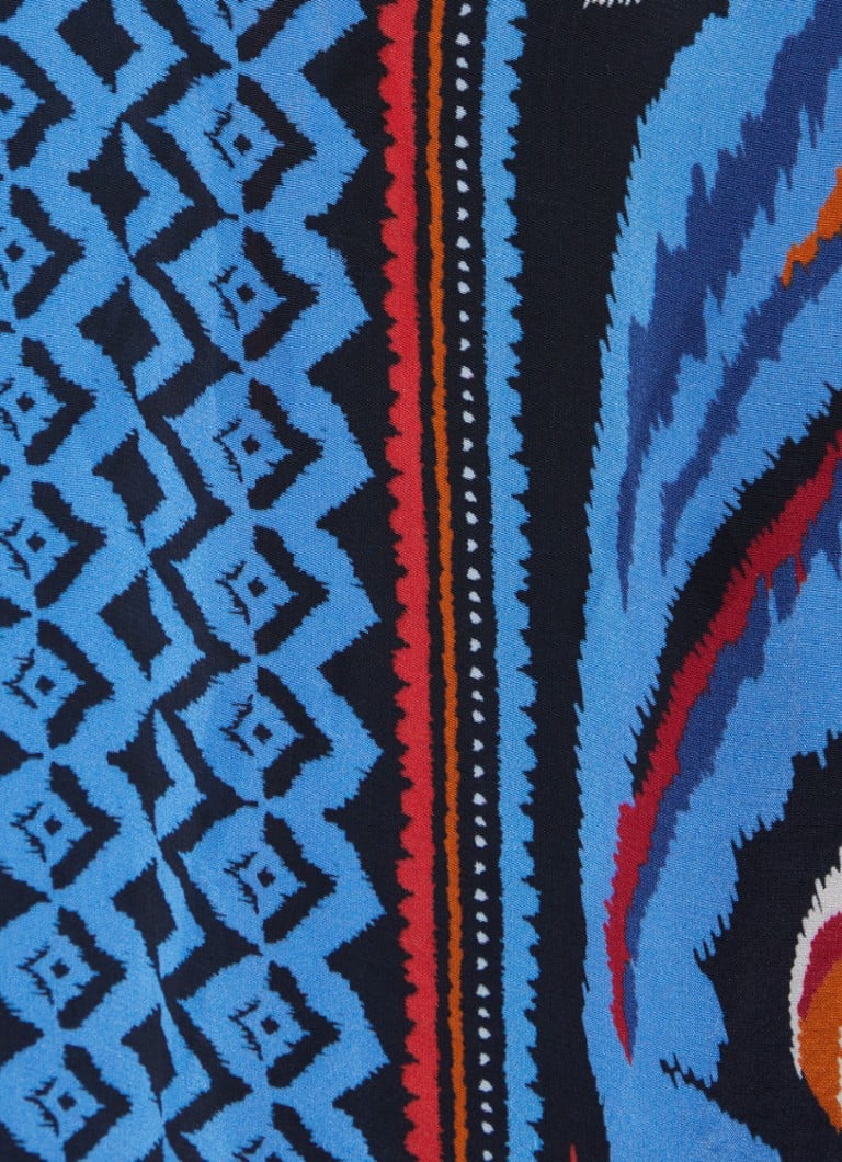Rochie lungă din satin cu mâneci bufante Farm Rio Toucan