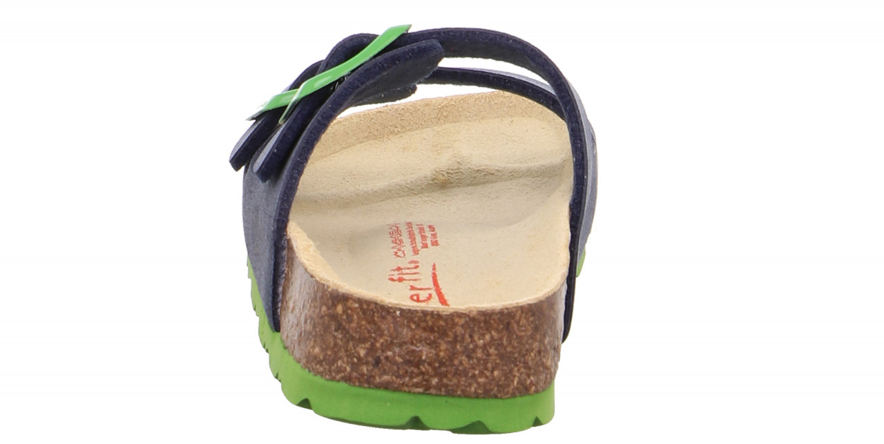 FUSSBETTPANTOFFEL - Blau/Grün Pantoffel mit Schnalle