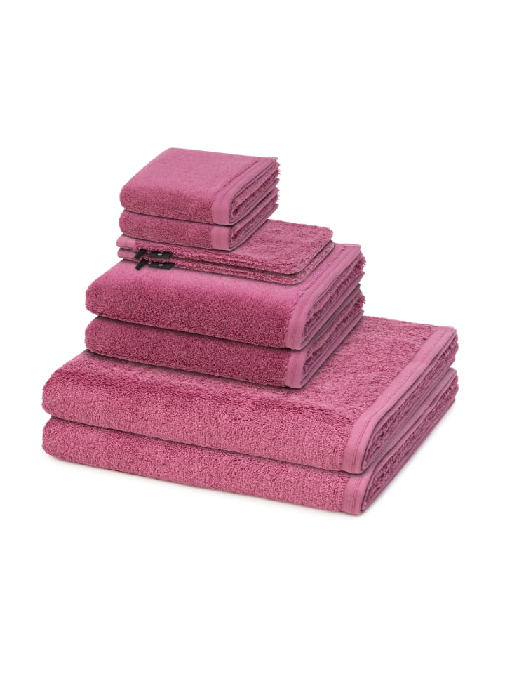 Vossen 2 X Wasch- 2 X Gäste- 2 X Dusch- 2 X Handtuch im Set Vegan Life in Blackberry günstig kaufen 8