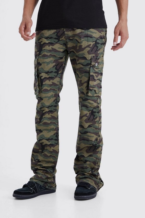 Tall Slim-Fit Camouflage Ripstop Cargohose