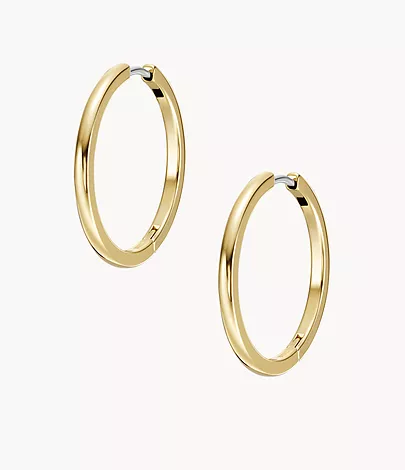 Fossil Creolen-Ohrringe Ellis Essentials Edelstahl goldfarben