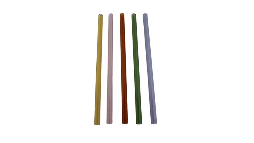 Trinkhalm Set aus Glas bunt 5-tlg. bunt