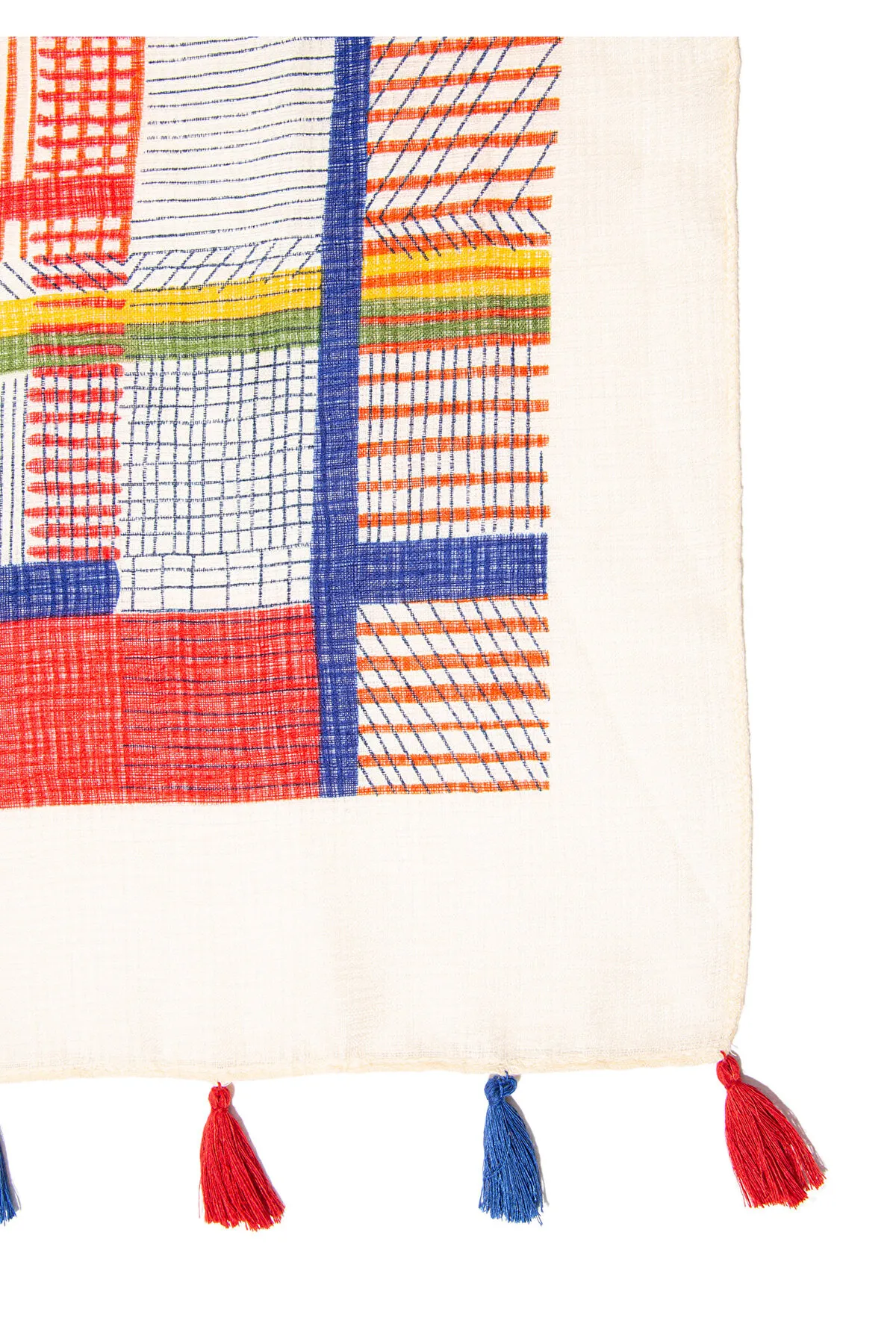 Mavi  Buntes Tuch mit Quasten 198387-33203