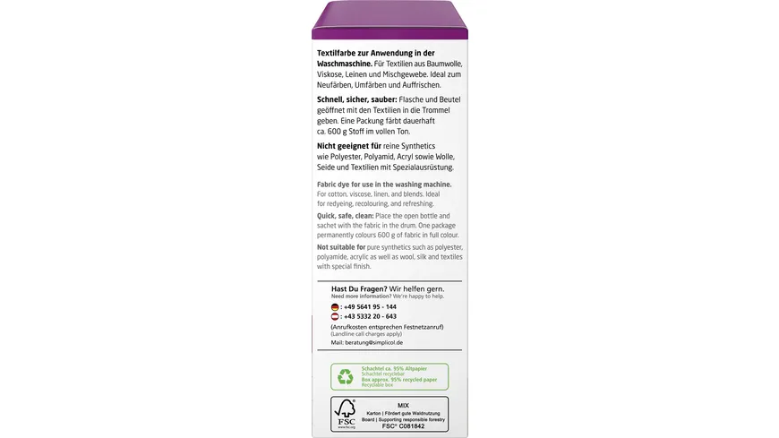 simplicol Textilfarbe Intensiv Sinnliche Beere 150 ml