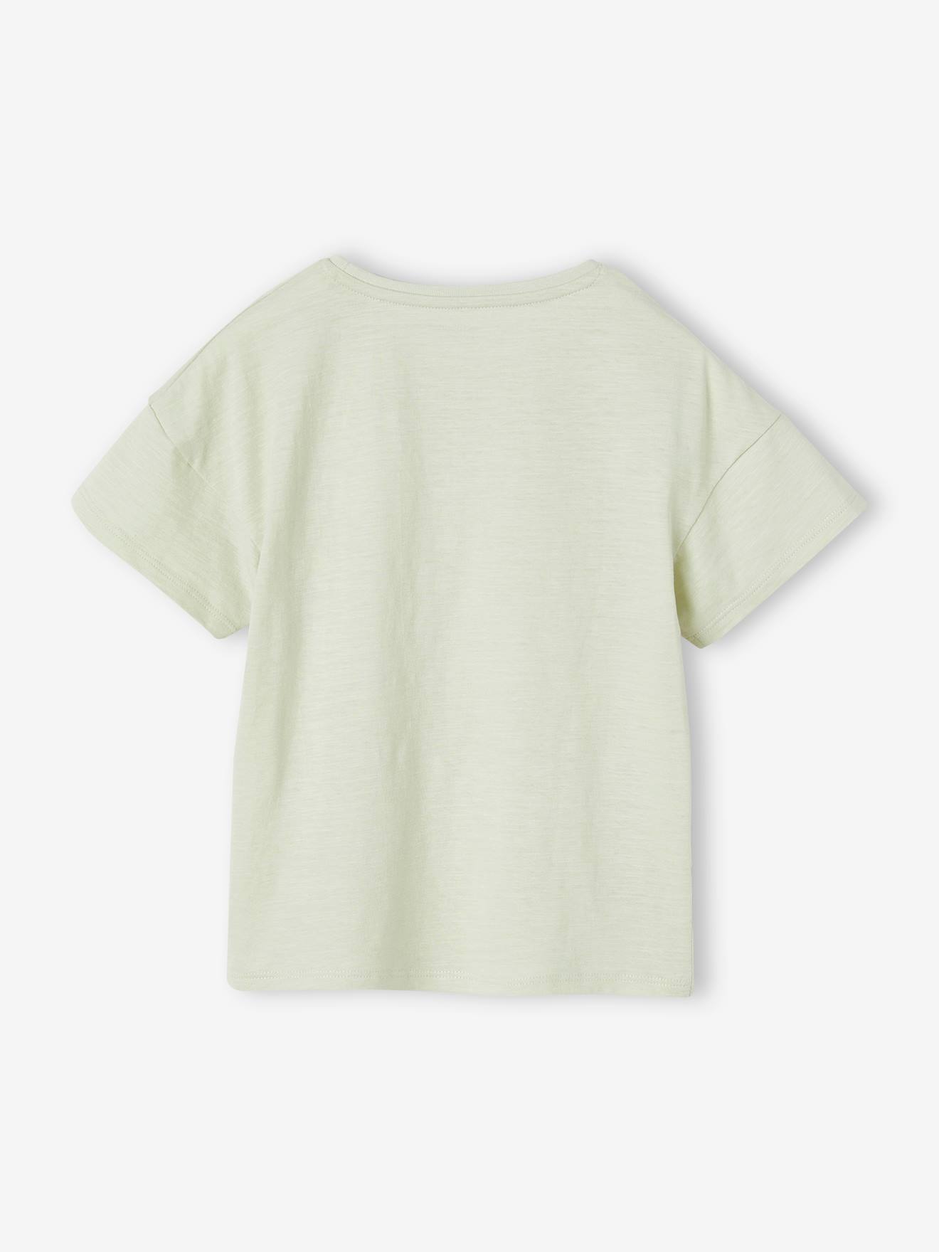 Vertbaudet Mädchen T-Shirt mit Rüschenmotiv - himmelblau