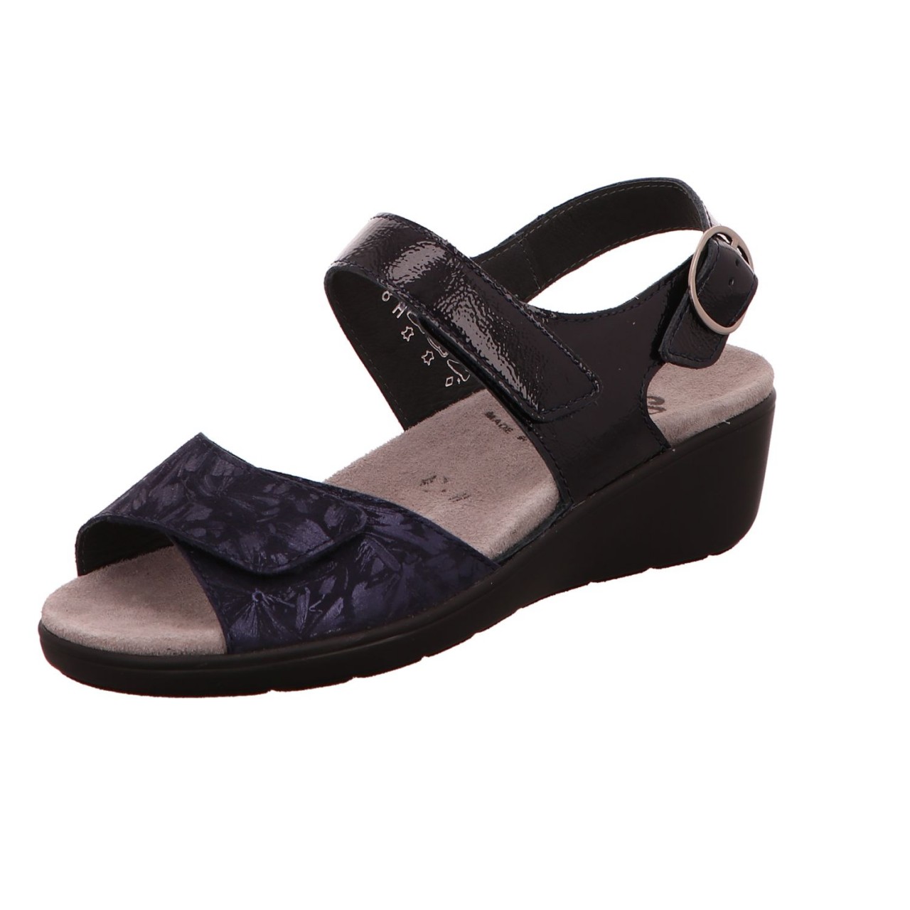 SEMLER Komfort Sandalen blau FLOWER-PRINT/K-LACK