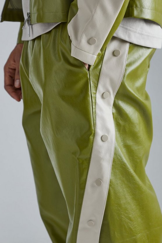 Lockere PU-Hose mit elastischem Bund und Twist