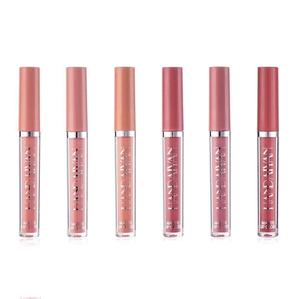 POCHUMIDUU Lippenstift-Set 6 Lippenstift-Set Samtmattes Lipgloss-Set, 6-tlg., Wasserfest, Nicht klebriger Lippenstift