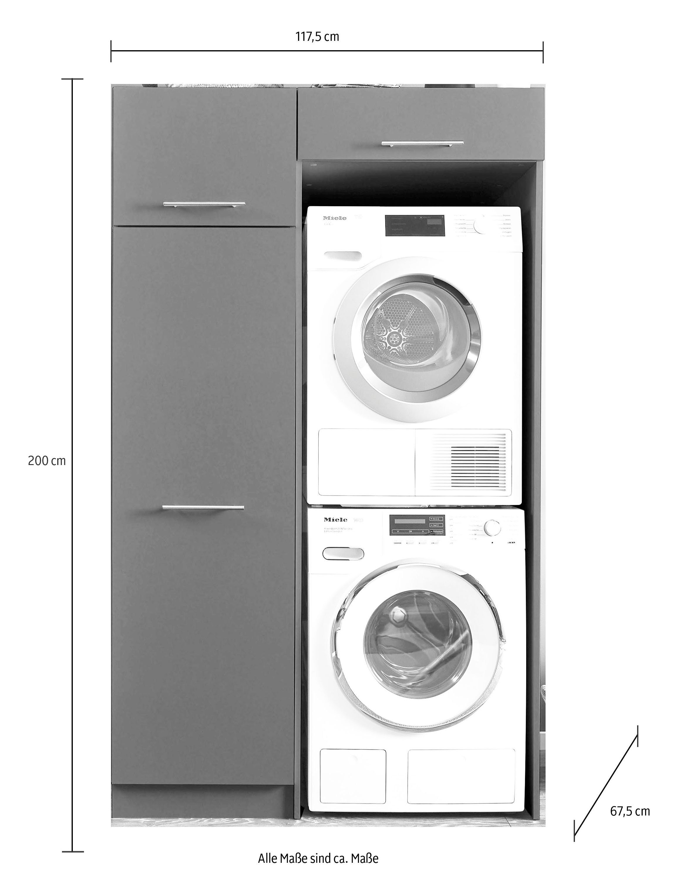 Laundreezy Mehrzweckschrank-Set LAUNDREEZY LDLK2, Breite 117,5 cm