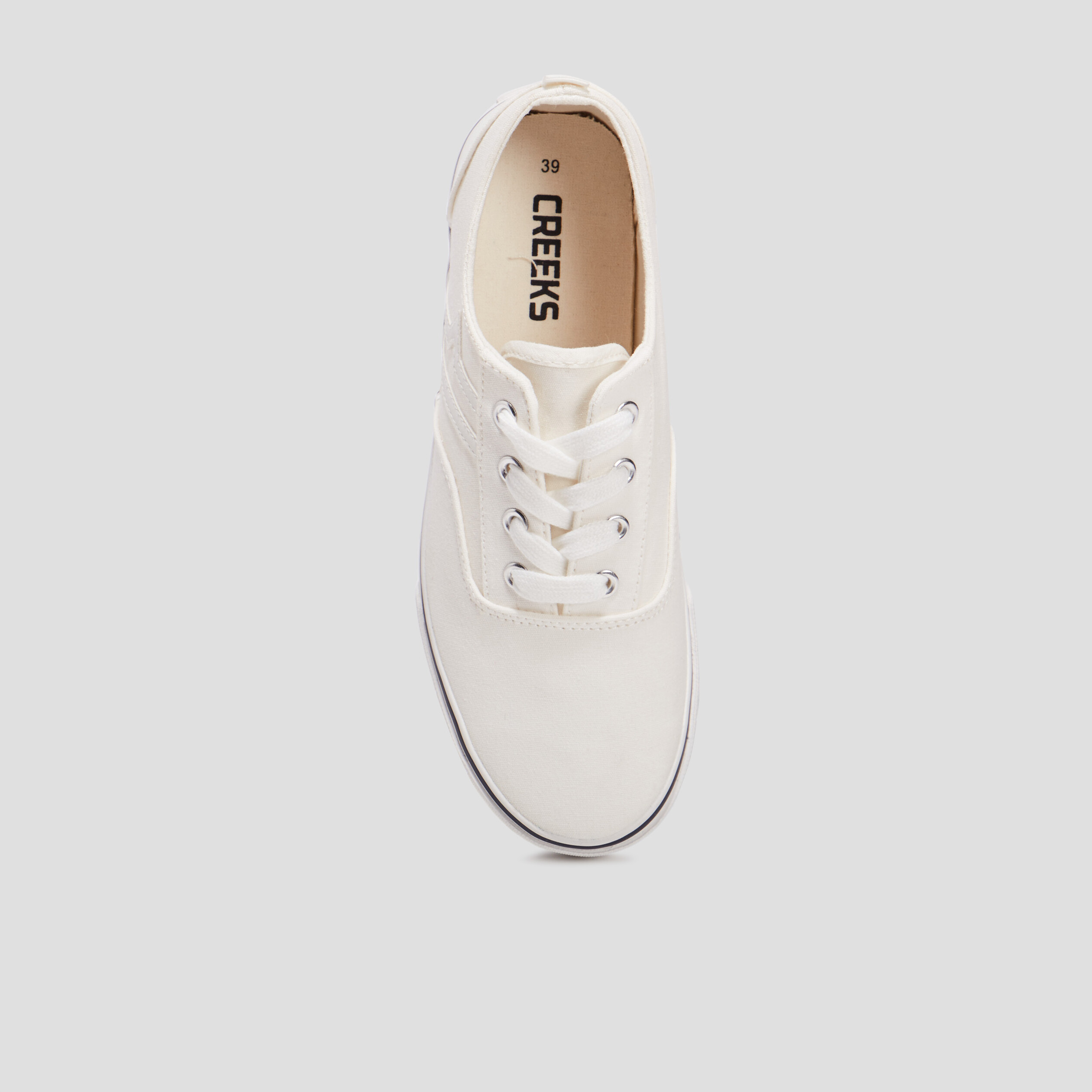 Tennis en toile à lacets Creeks blanc femme | La Halle