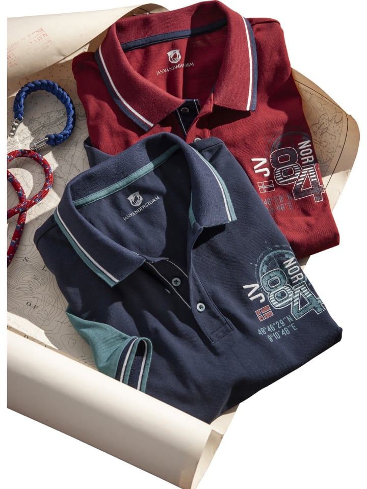Jan Vanderstorm Poloshirt OLEJORN in dunkelblau günstig kaufen
