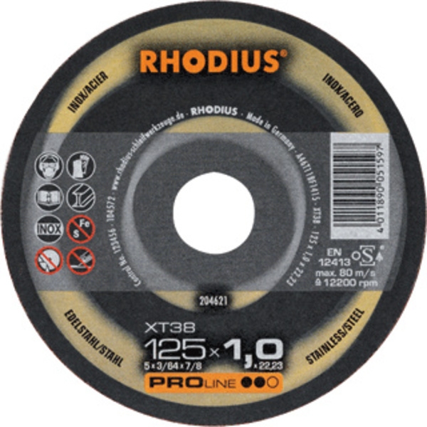 Rhodius 205702 XT38 kapskiva tunn metall/rostfritt stål 230 x 1,9 x 22,23 mm