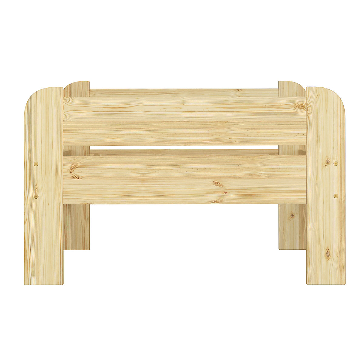 Bettgestell Kiefer Massivholz 90x200 mit Kopf- und Fußteil