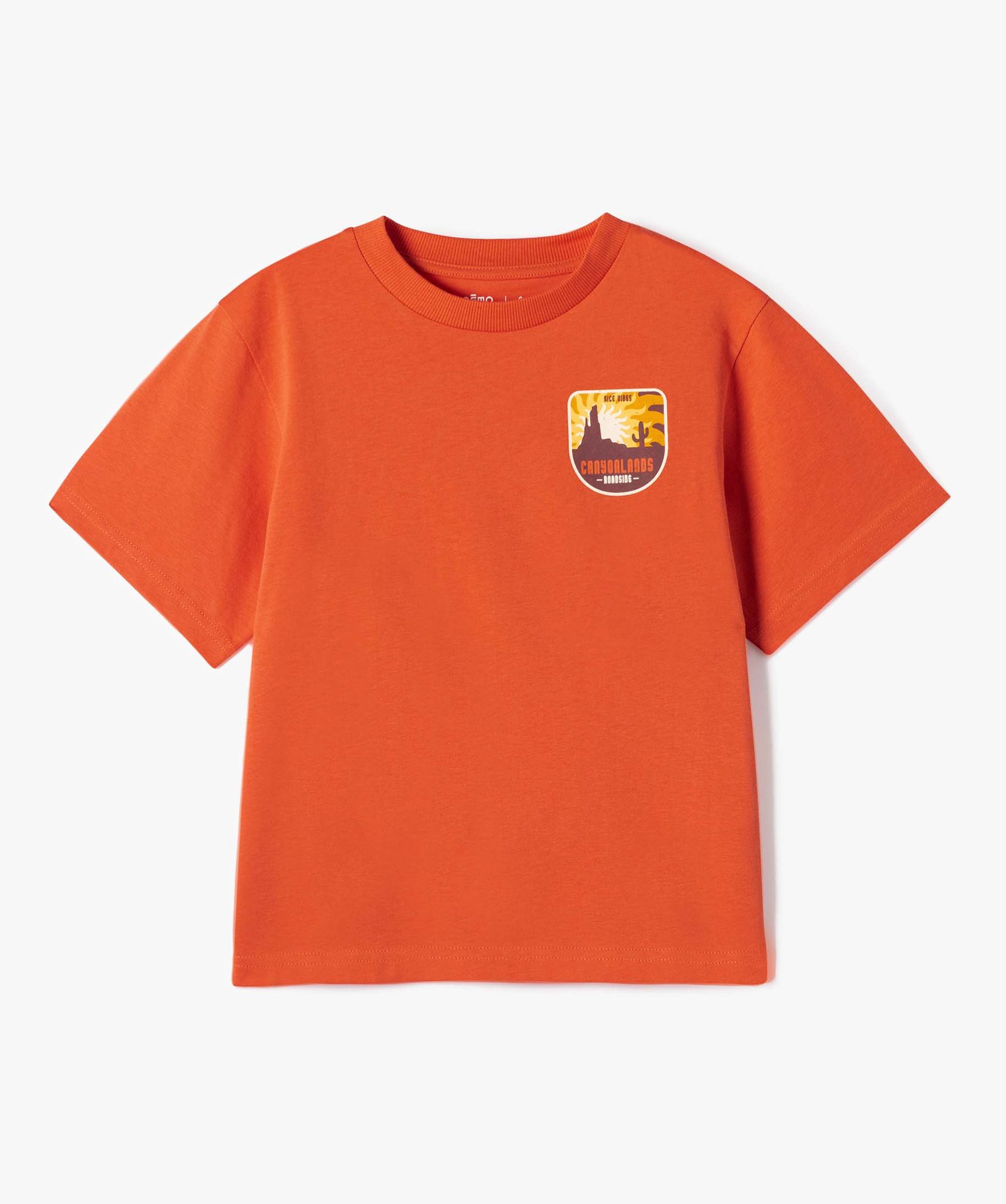 Tee-shirt Garçon à manches courtes avec motif dos orange | GEMO