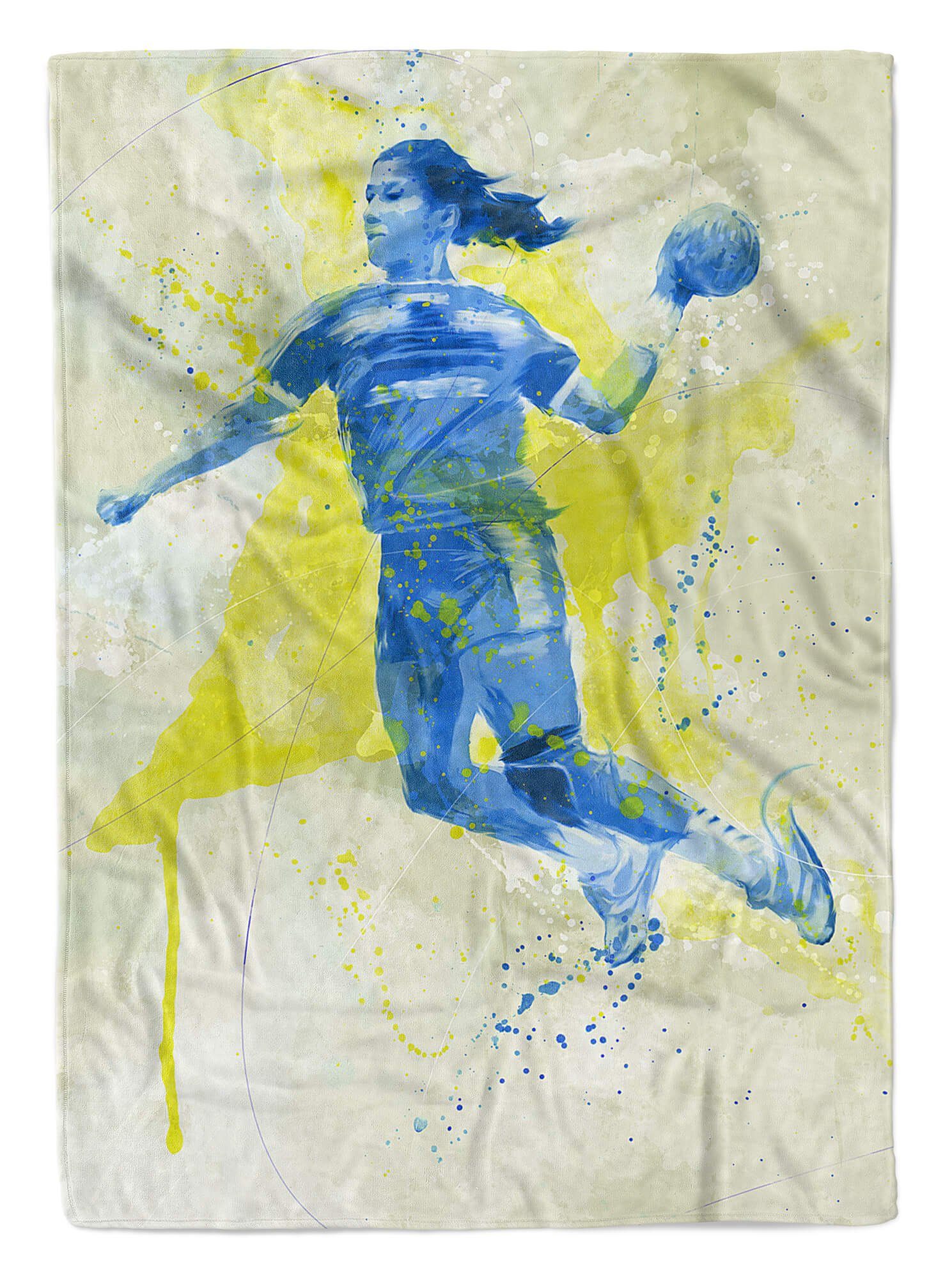 Sinus Art Handtücher SplashArt Sport Handtuch Strandhandtuch Saunatuch Kuscheldecke Kunstvoll Handball I Sport, Baumwolle-Polyester-Mix (1-St), Handtuch