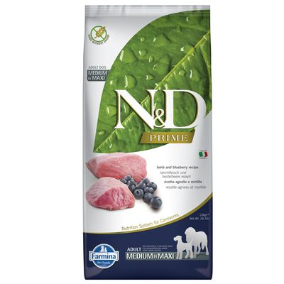 Farmina N&D getreidefrei Adult Medium & Maxi mit Lamm & Heidelbeere