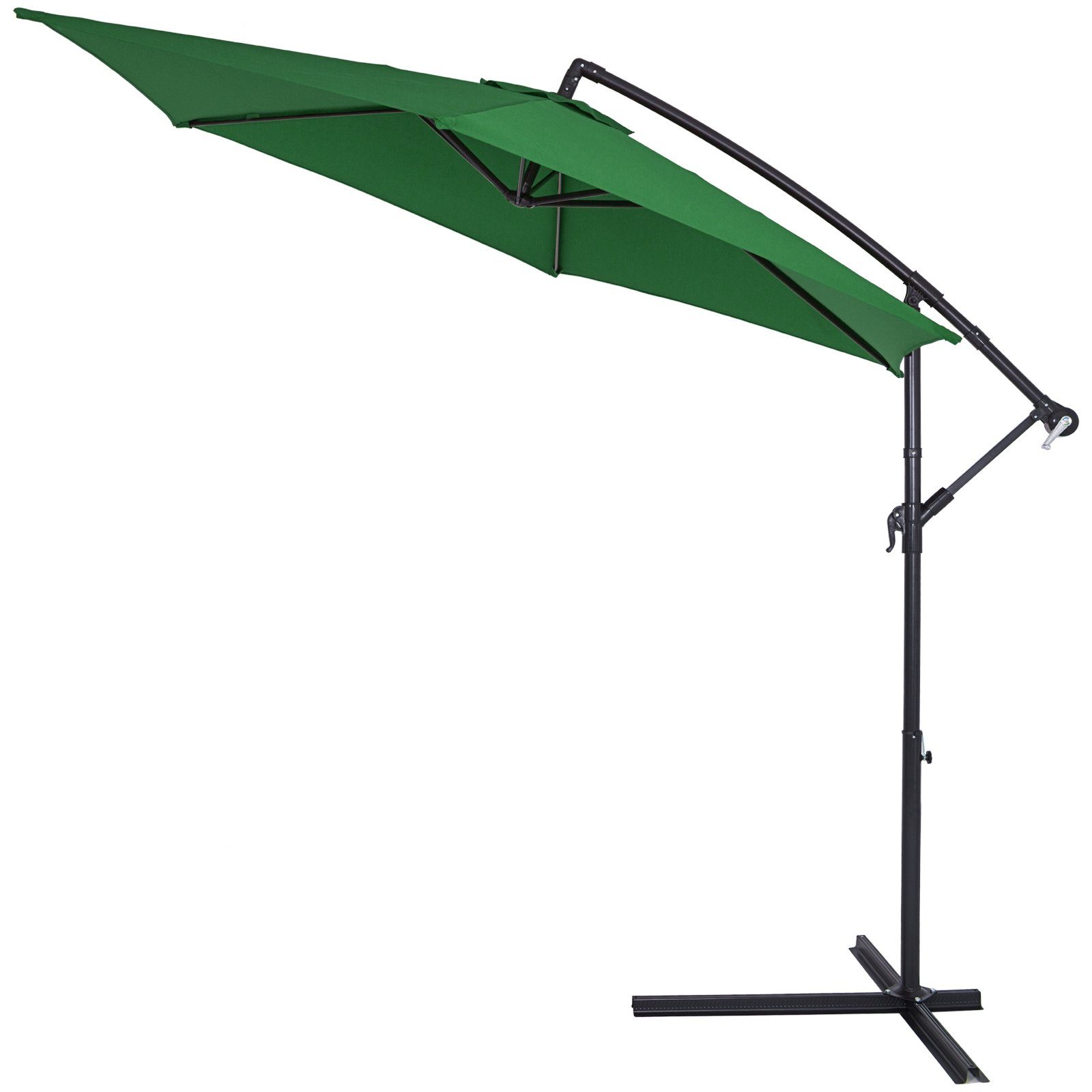 Kingsleeve Sonnenschirm, 300 cm Leichtgängiges Kurbelsystem Individuell Neigbar Kippbar Wasserabweisend Windöffnung für stabilen Stand Robustes Aluminium Stabile Verstrebungen Ampelschirm Gartenschirm Terrassenschirm