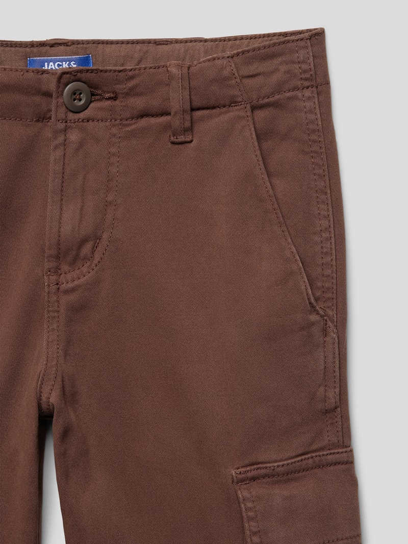 Cargohose mit aufgesetzten Taschen Modell 'HARLOW' in schokobraun