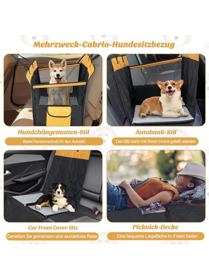 COSTWAY 2 in 1 Hundedecke Auto Rückbank in Schwarz günstig kaufen onesize