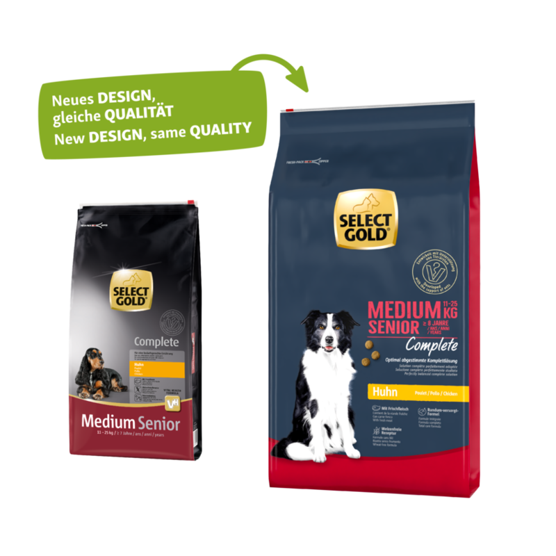 SELECT GOLD Hundetrockenfutter SELECT GOLD Complete Medium Senior Huhn 12 kg