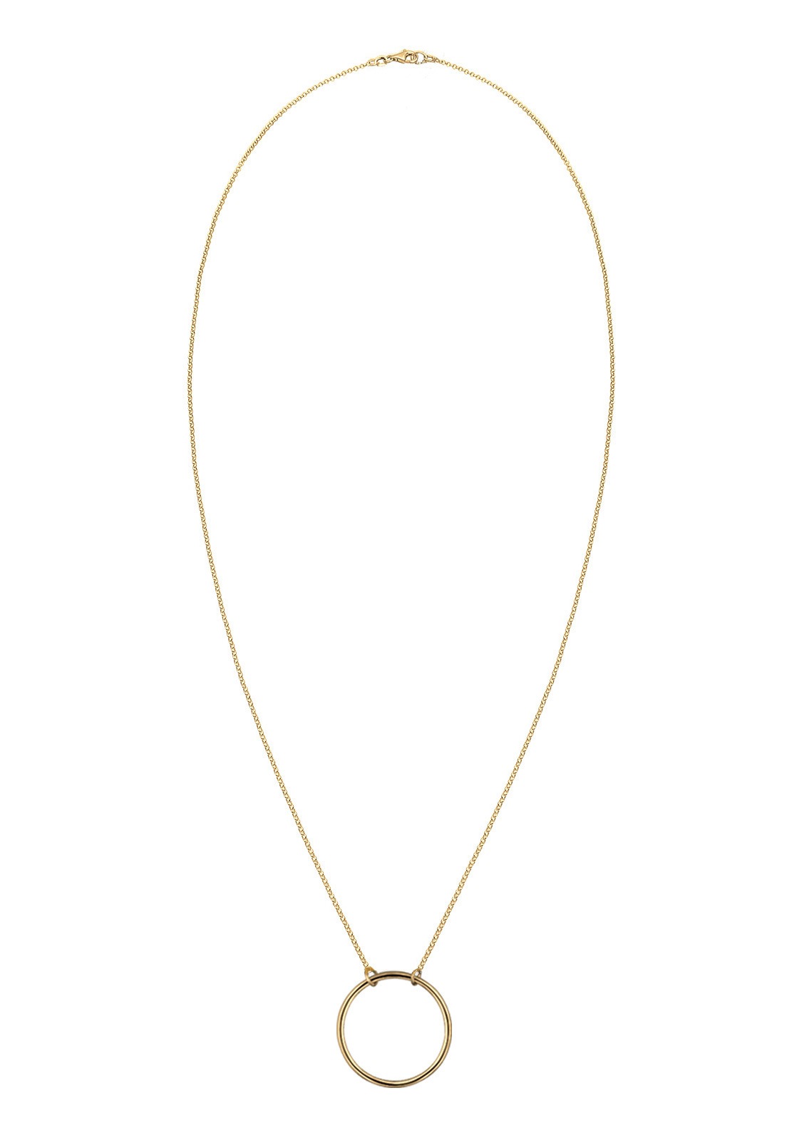 Elli női minimalista Geo Circle medál 925-ös sterling ezüstből, aranyozott