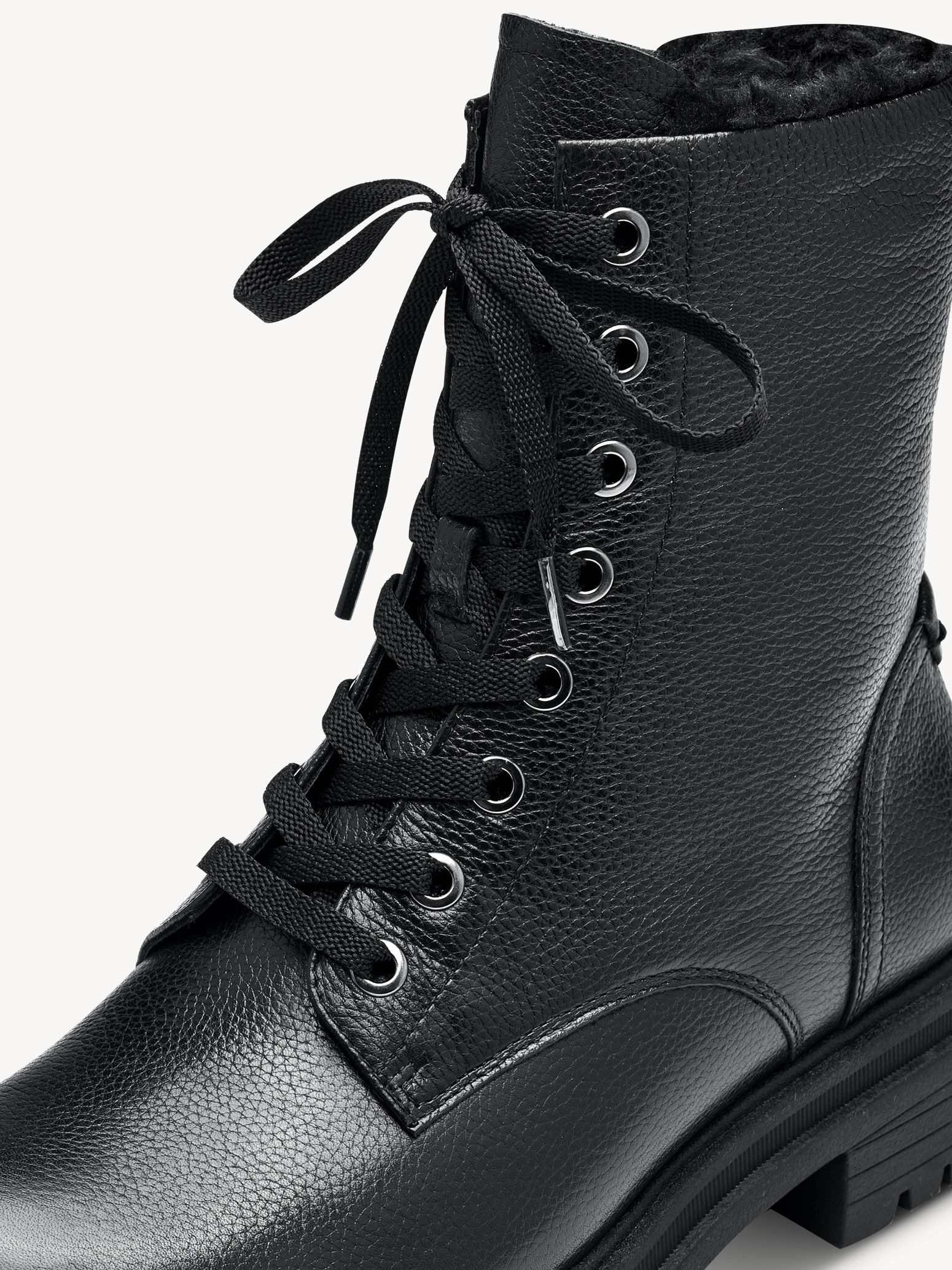 Bottine en cuir - noir doublure chaude
