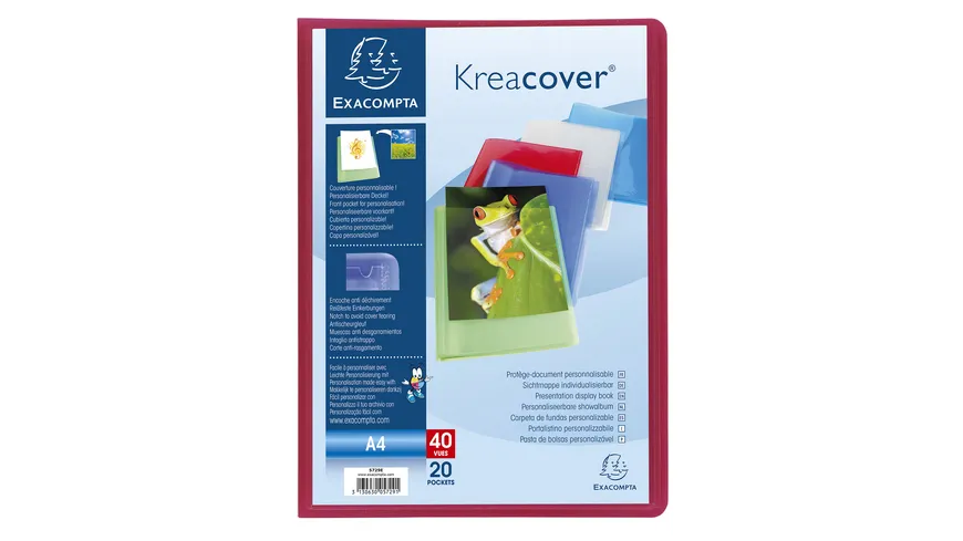 EXACOMPTA Sichtmappe mit 20 Hüllen Krea Cover A4 farbig sortiert sortiert